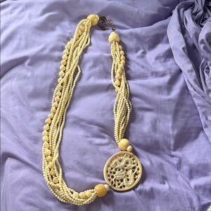 Elegant Cream Beaded Necklace